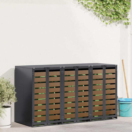 vidaXL Αποθήκη τροχήλατου κάδου για 3 κάδους 340 x 77.5 x 115.5 εκ
