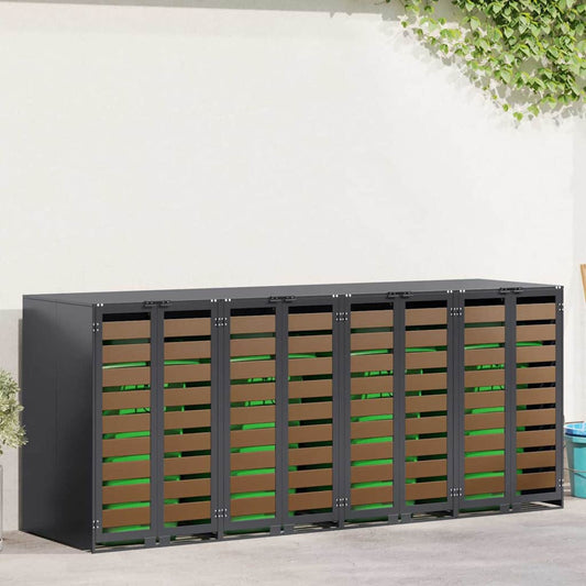 vidaXL Αποθήκη τροχήλατου κάδου για 3 κάδους 340 x 77.5 x 115.5 εκ