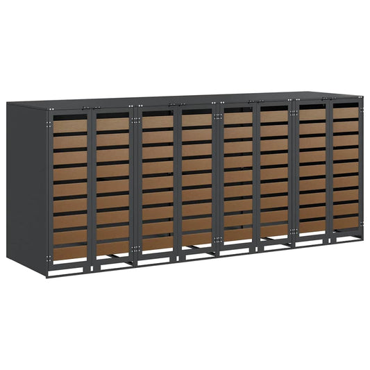 vidaXL Αποθήκη τροχήλατου κάδου για 3 κάδους Ανθρακί