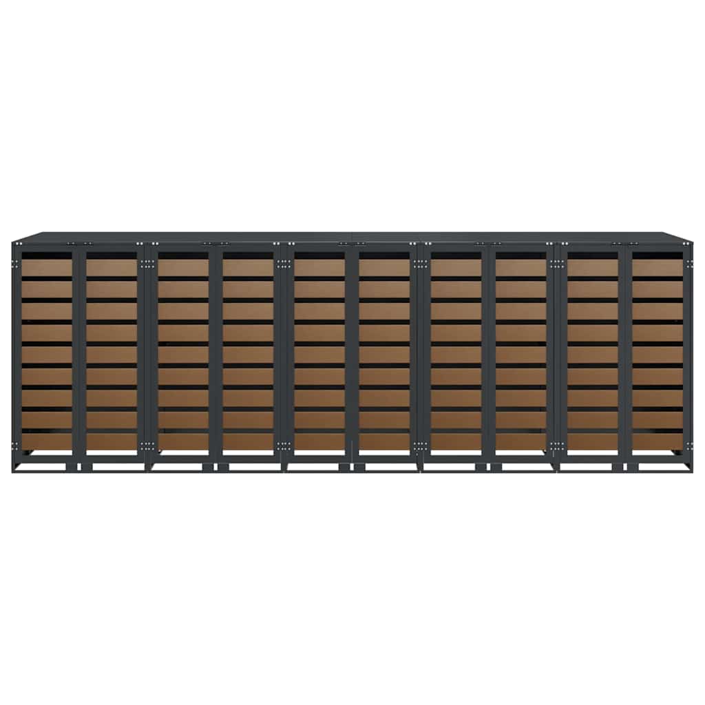 vidaXL Αποθήκη τροχήλατου κάδου για 3 κάδους Ανθρακί