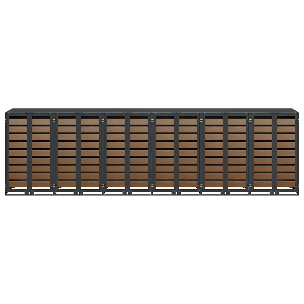 vidaXL Αποθήκη τροχήλατου κάδου για 3 κάδους Ανθρακί