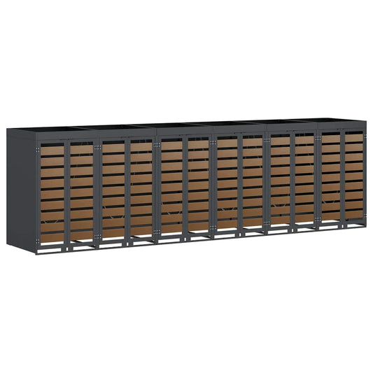 vidaXL Αποθήκη τροχήλατου κάδου για 3 κάδους Ανθρακί