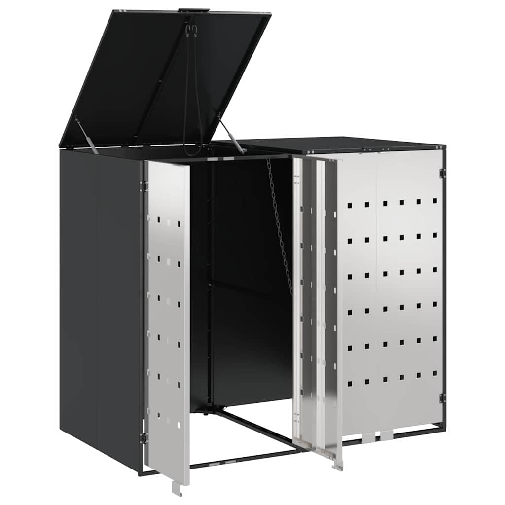 vidaXL Αποθήκη τροχήλατου κάδου για 3 κάδους Ανθρακί