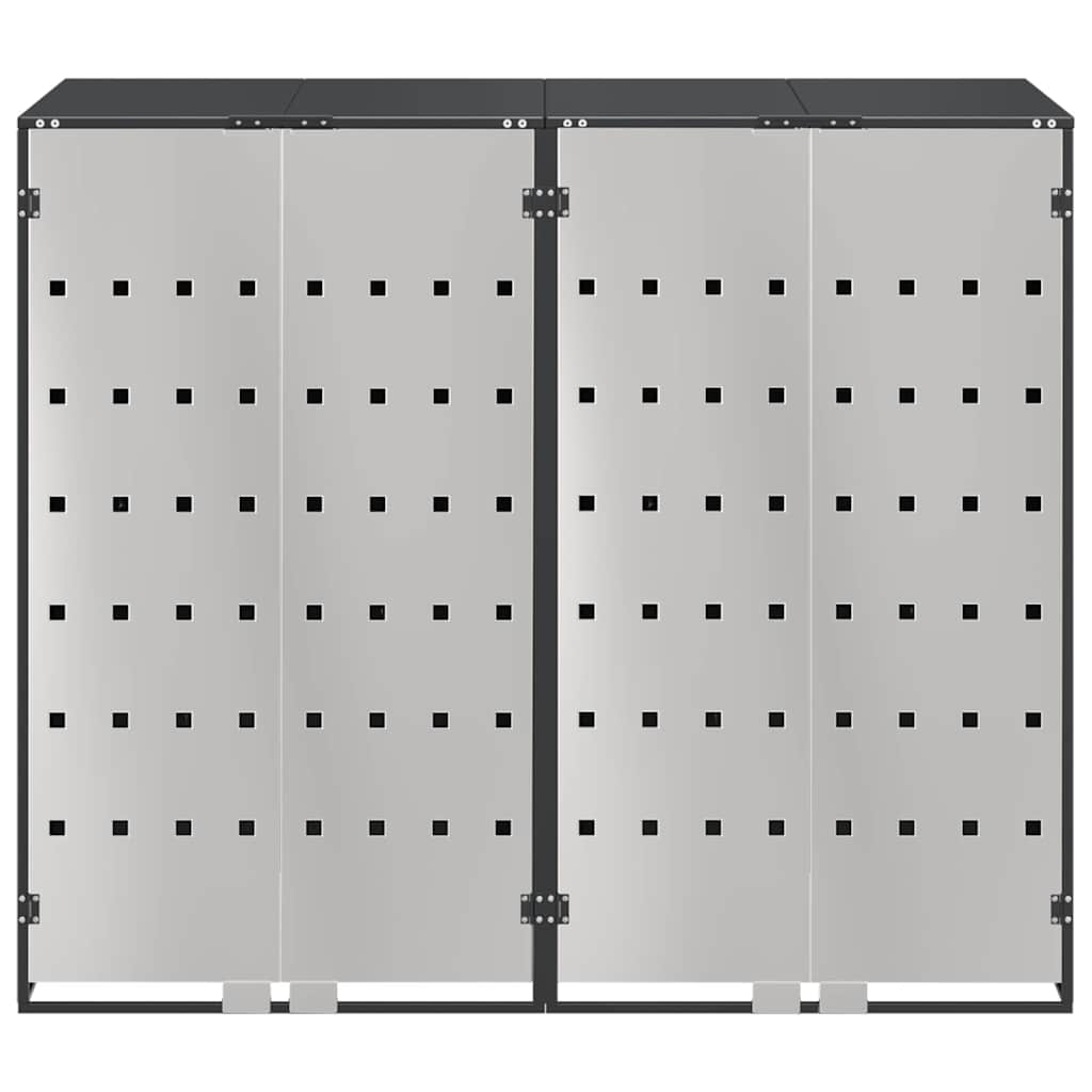 vidaXL Αποθήκη τροχήλατου κάδου για 3 κάδους Ανθρακί