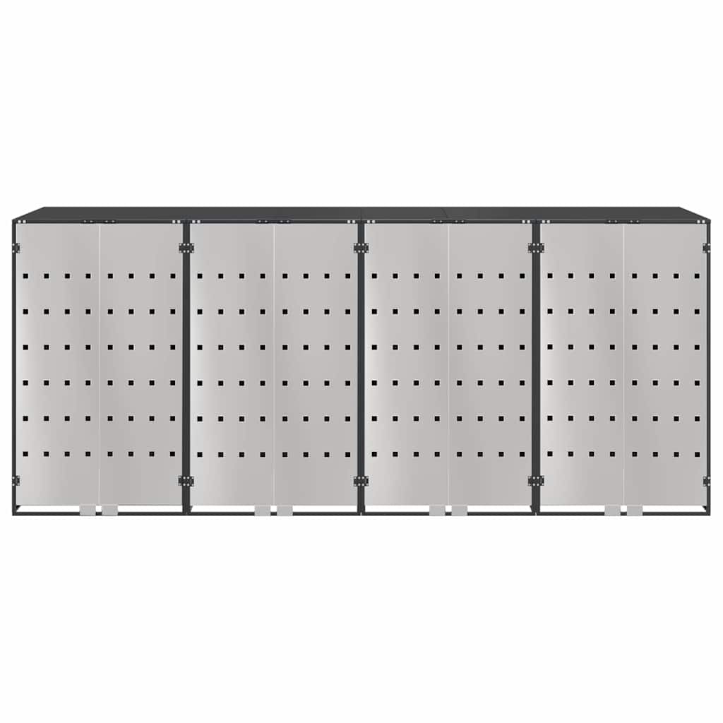 vidaXL Αποθήκη τροχήλατου κάδου για 3 κάδους Ανθρακί