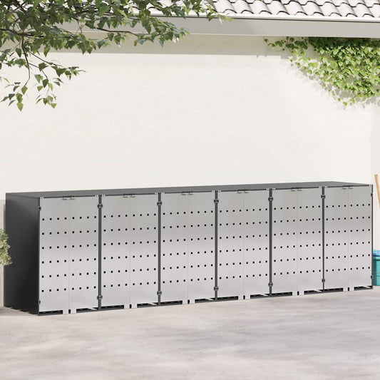 vidaXL Αποθήκη τροχήλατου κάδου για 3 κάδους 340 x 77.5 x 115.5 εκ
