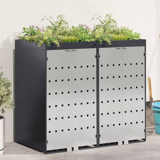 vidaXL Αποθήκη τροχήλατου κάδου για 3 κάδους 340 x 77.5 x 115.5 εκ