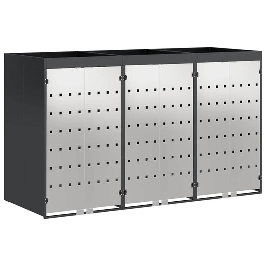 vidaXL Αποθήκη τροχήλατου κάδου για 3 κάδους 340 x 77.5 x 115.5 εκ