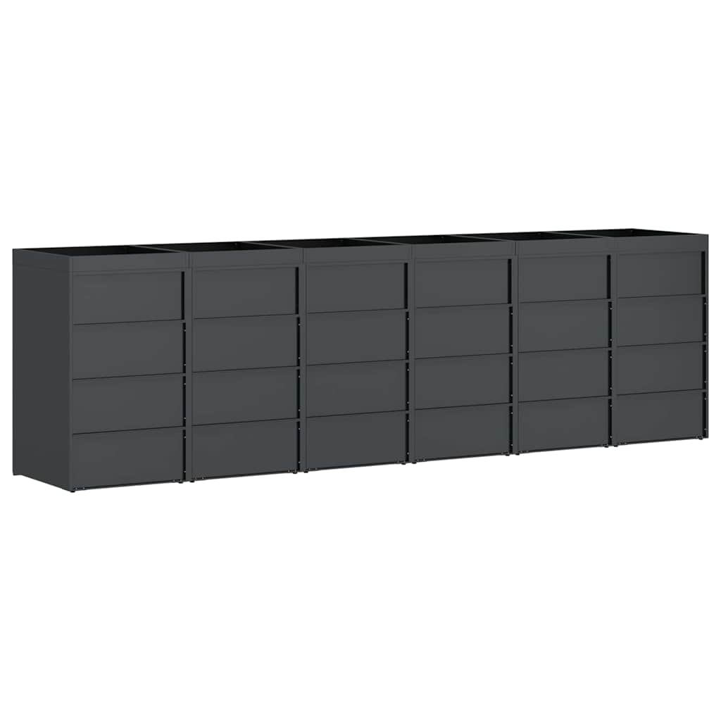 vidaXL Αποθήκη τροχήλατου κάδου για 3 κάδους Ανθρακί