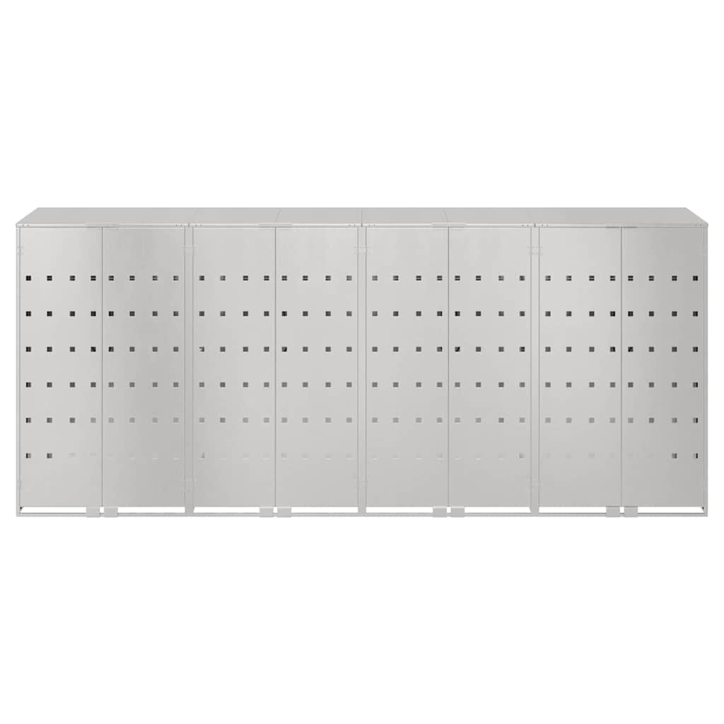 vidaXL Αποθήκη τροχήλατου κάδου για 3 κάδους Ασημί