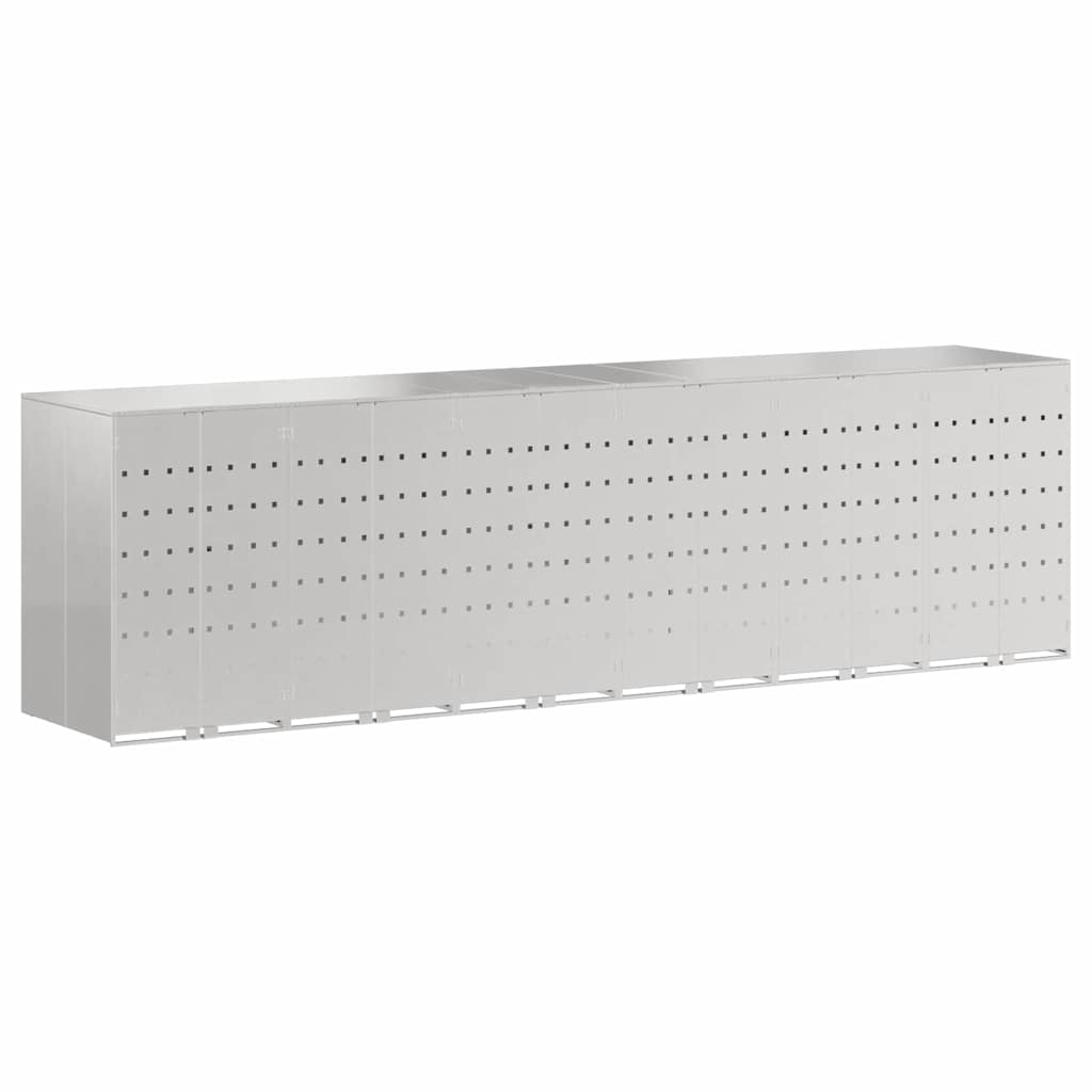 vidaXL Αποθήκη τροχήλατου κάδου για 3 κάδους Ασημί