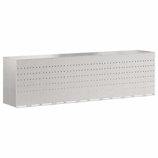 vidaXL Αποθήκη τροχήλατου κάδου για 3 κάδους Ασημί