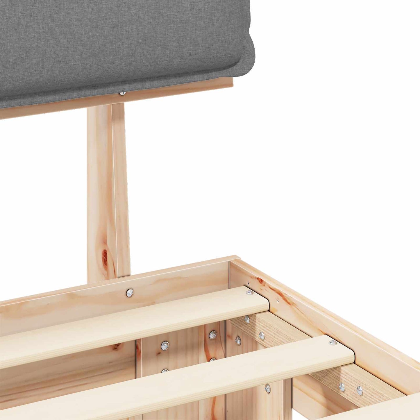 vidaXL Σκελετός Κρεβατιού με Επενδεδυμένο Κεφαλάρι Ανοιχτό γκρι