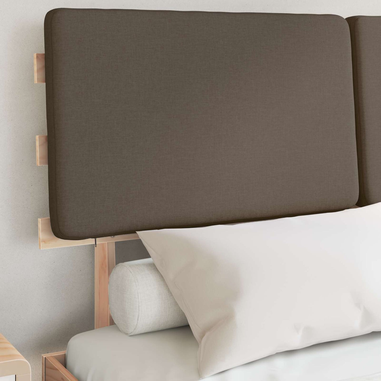 vidaXL Σκελετός Κρεβατιού με Επενδεδυμένο Κεφαλάρι Taupe 150 x 200 cm