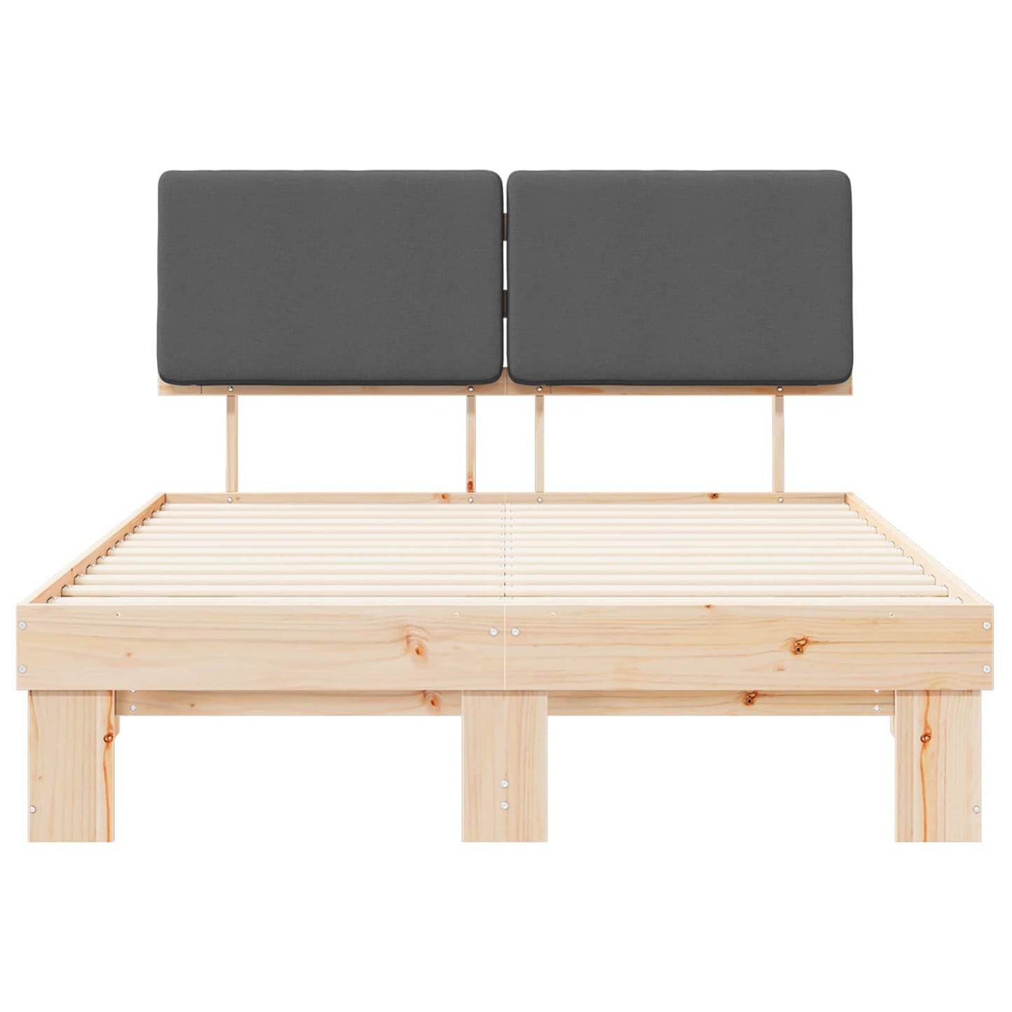 vidaXL Σκελετός Κρεβατιού με Επενδεδυμένο Κεφαλάρι Σκούρο Γκρι
