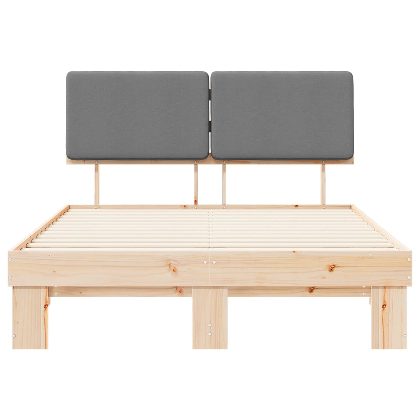 vidaXL Σκελετός Κρεβατιού με Επενδεδυμένο Κεφαλάρι Ανοιχτό γκρι
