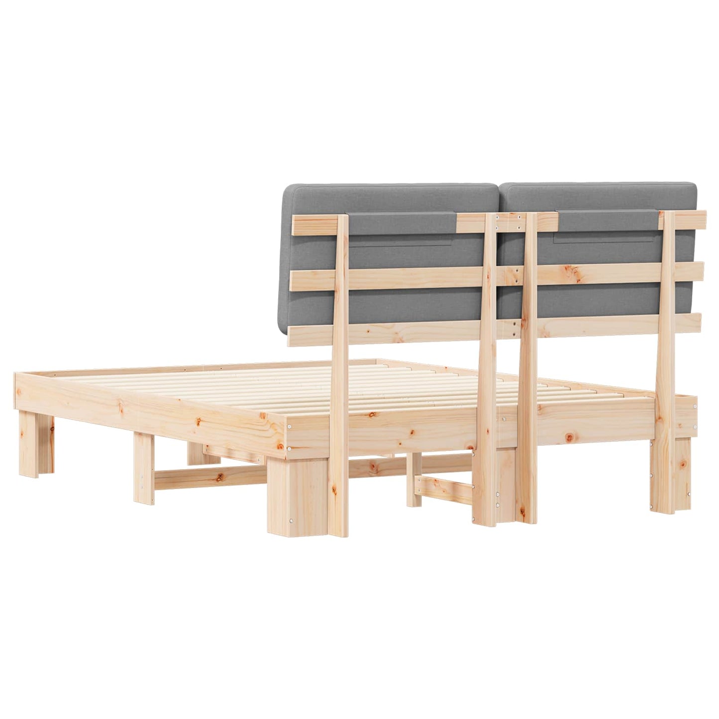 vidaXL Σκελετός Κρεβατιού με Επενδεδυμένο Κεφαλάρι Ανοιχτό γκρι