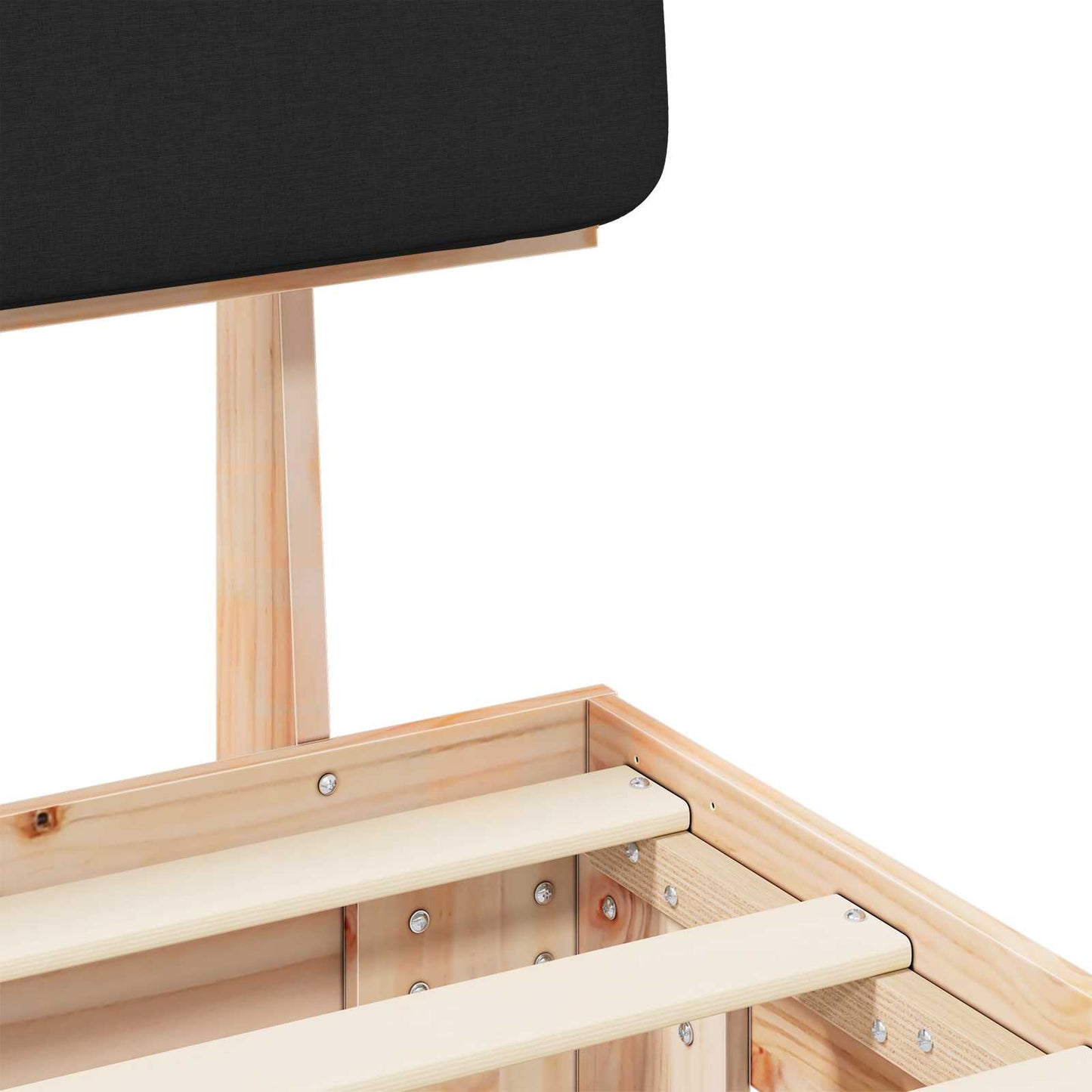 vidaXL Σκελετός Κρεβατιού με Επενδεδυμένο Κεφαλάρι Μαύρο 120 x 190 cm