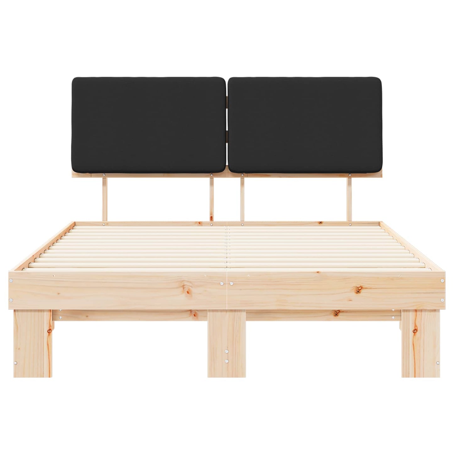 vidaXL Σκελετός Κρεβατιού με Επενδεδυμένο Κεφαλάρι Μαύρο 120 x 190 cm