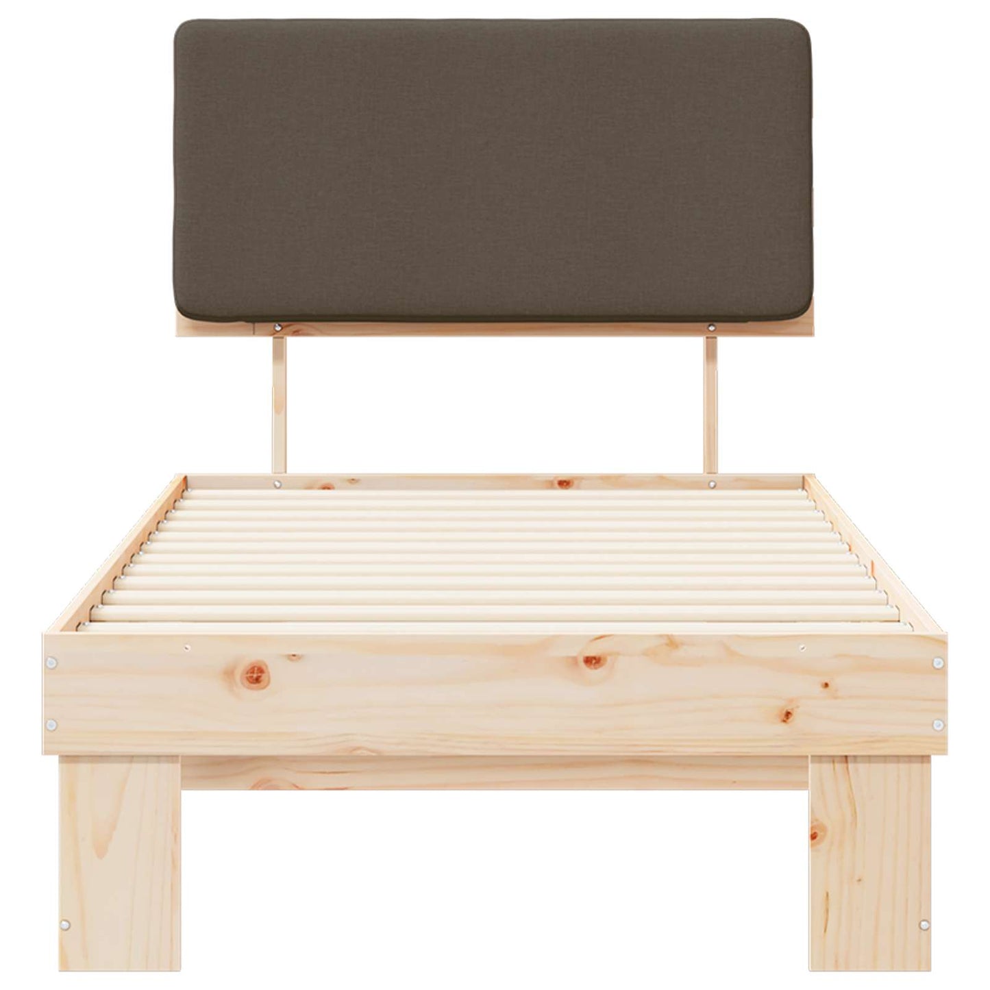 vidaXL Σκελετός Κρεβατιού με Επενδεδυμένο Κεφαλάρι Taupe 90 x 190 cm