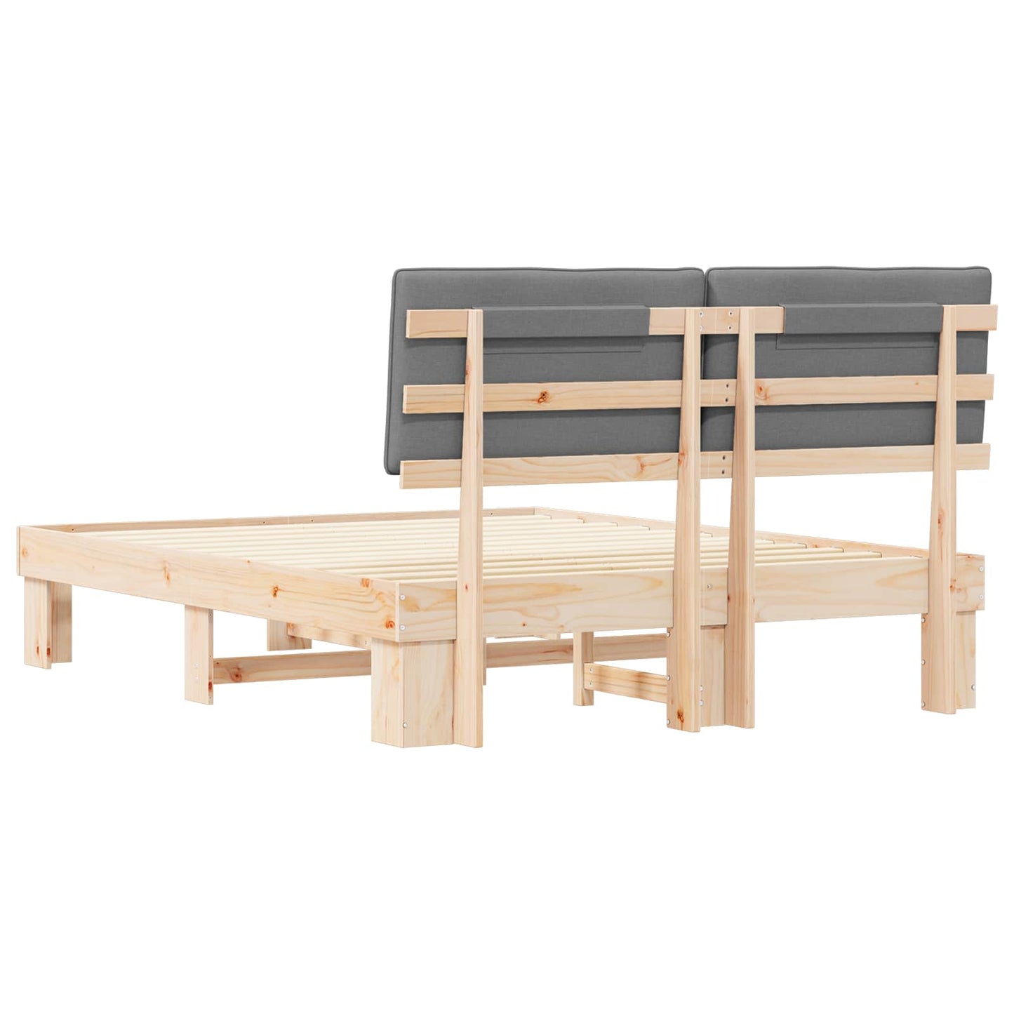 vidaXL Σκελετός Κρεβατιού με Επενδεδυμένο Κεφαλάρι Ανοιχτό γκρι