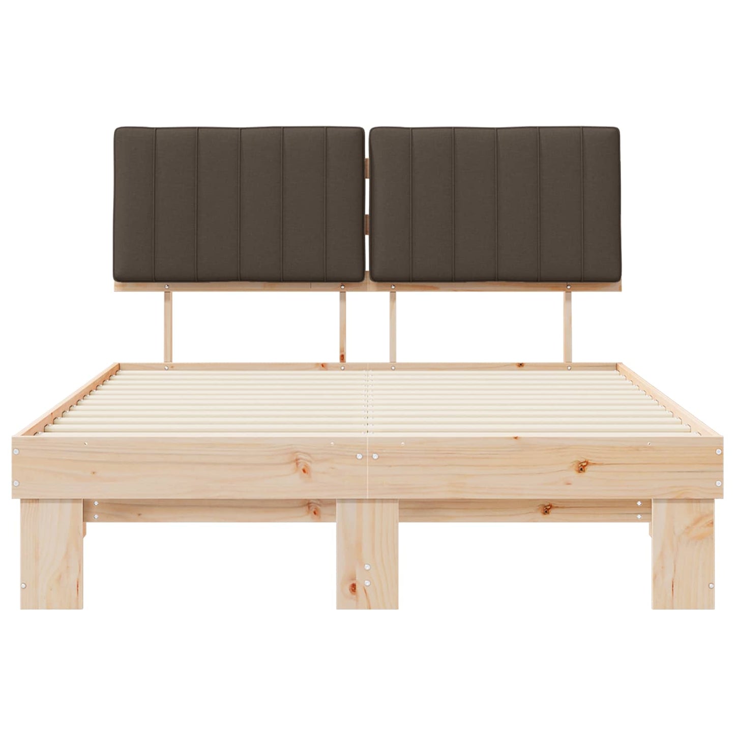 vidaXL Σκελετός Κρεβατιού με Επενδεδυμένο Κεφαλάρι Taupe 140 x 200 cm