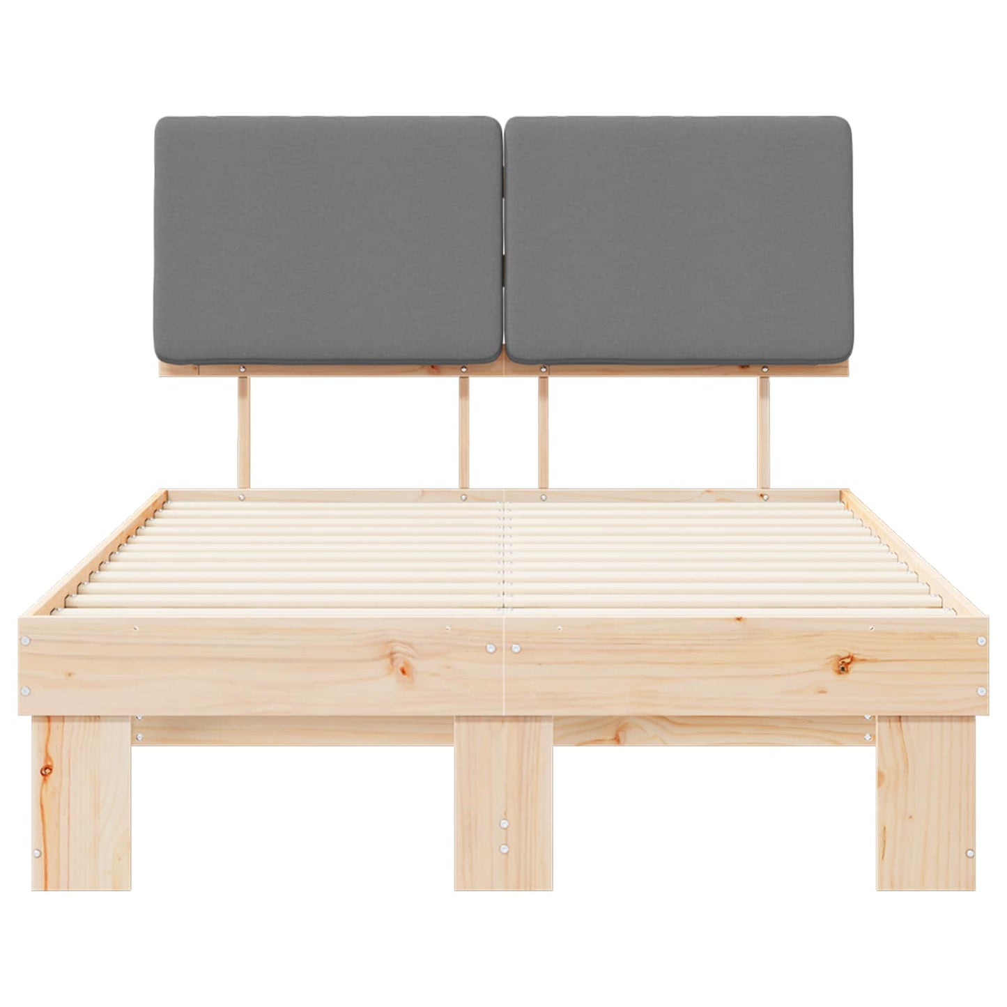 vidaXL Σκελετός Κρεβατιού με Επενδεδυμένο Κεφαλάρι Ανοιχτό γκρι