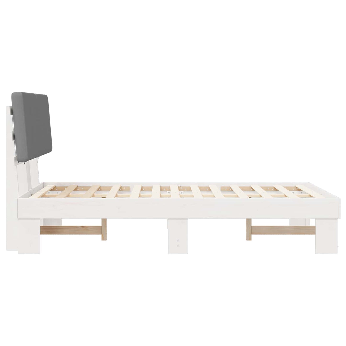 vidaXL Σκελετός Κρεβατιού με Επενδεδυμένο Κεφαλάρι Ανοιχτό γκρι