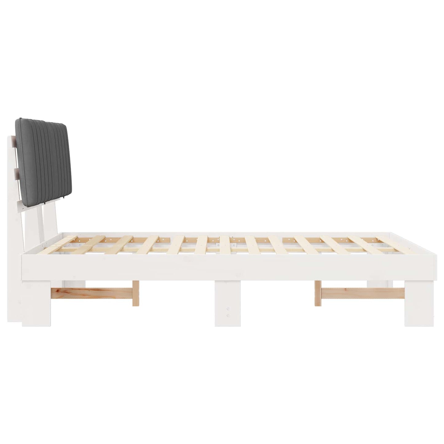 vidaXL Σκελετός Κρεβατιού με Επενδεδυμένο Κεφαλάρι Ανοιχτό γκρι