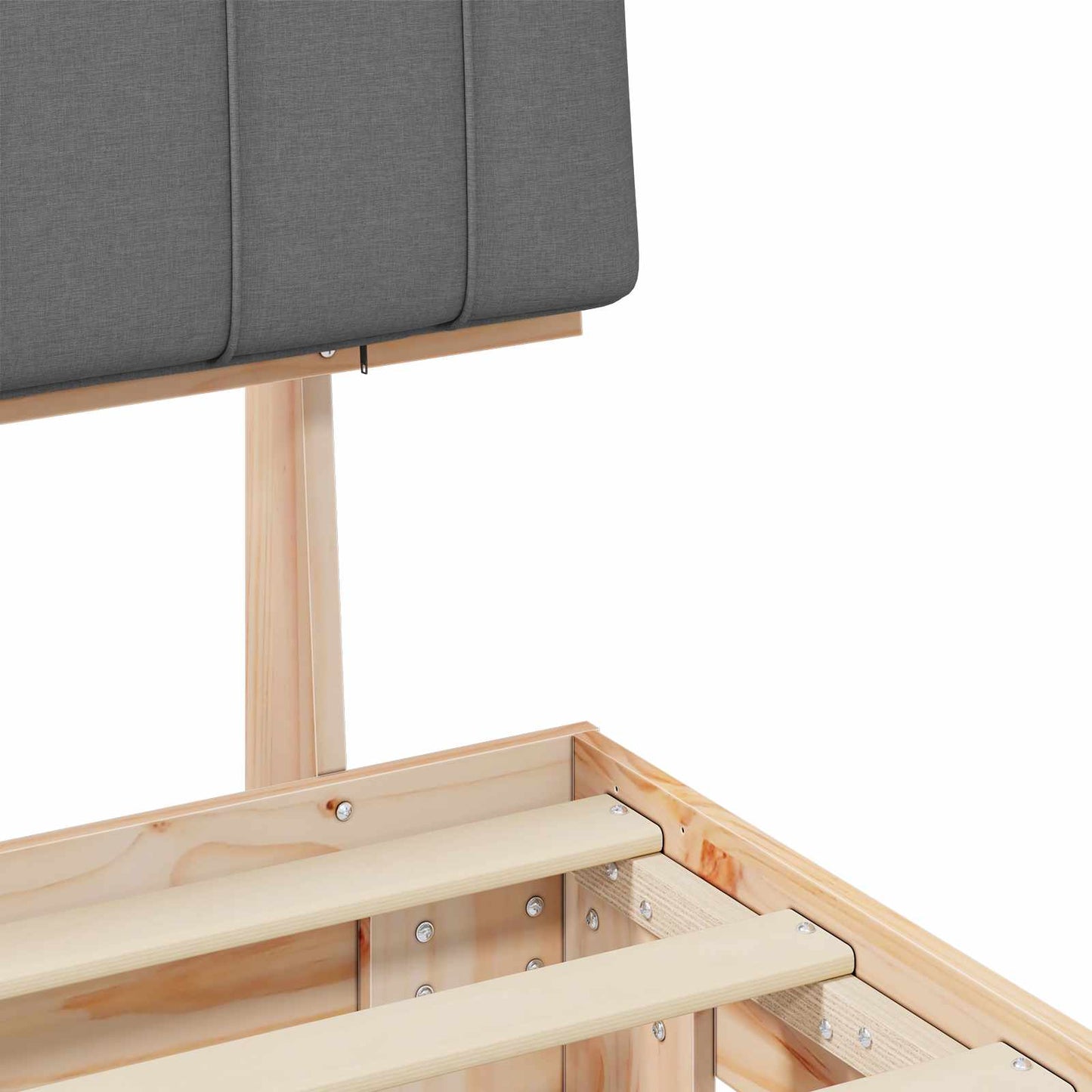 vidaXL Σκελετός Κρεβατιού με Επενδεδυμένο Κεφαλάρι Ανοιχτό γκρι