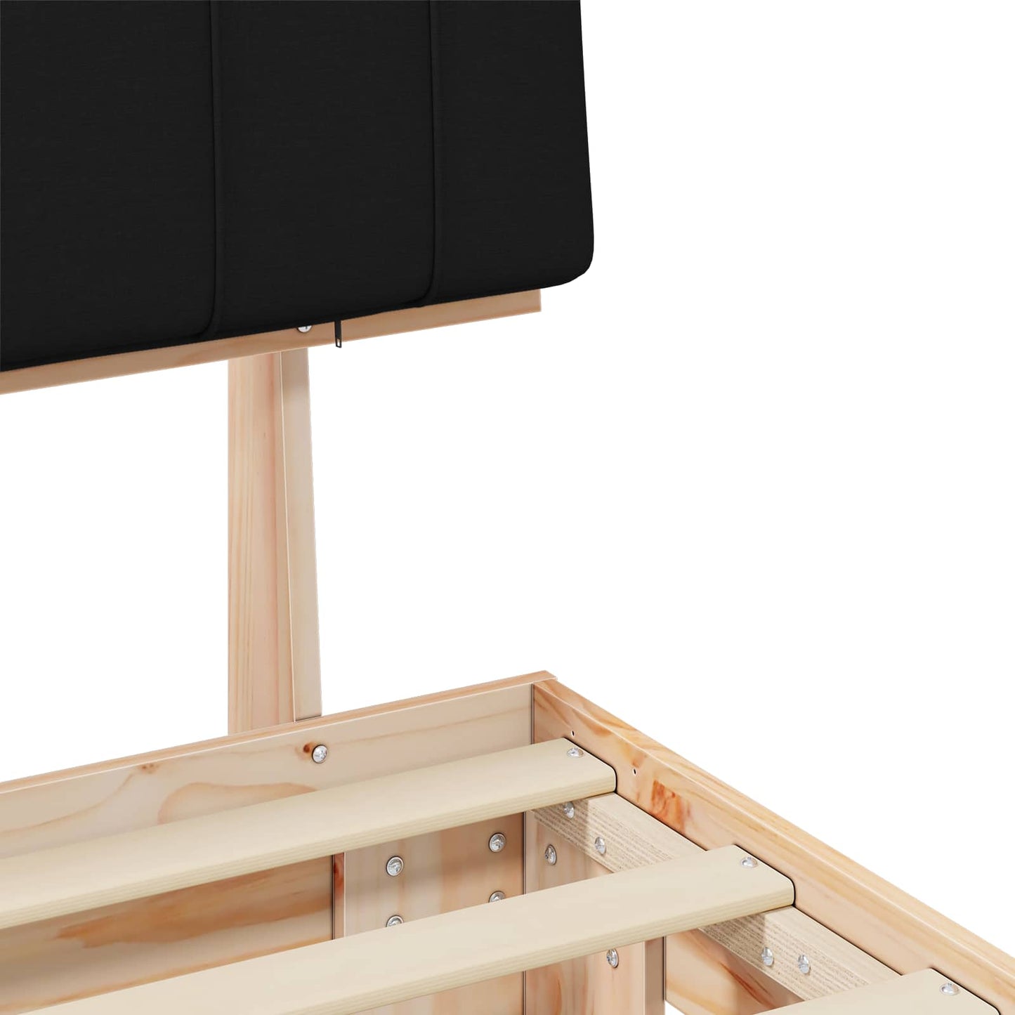 vidaXL Σκελετός Κρεβατιού με Επενδεδυμένο Κεφαλάρι Μαύρο 120 x 190 cm