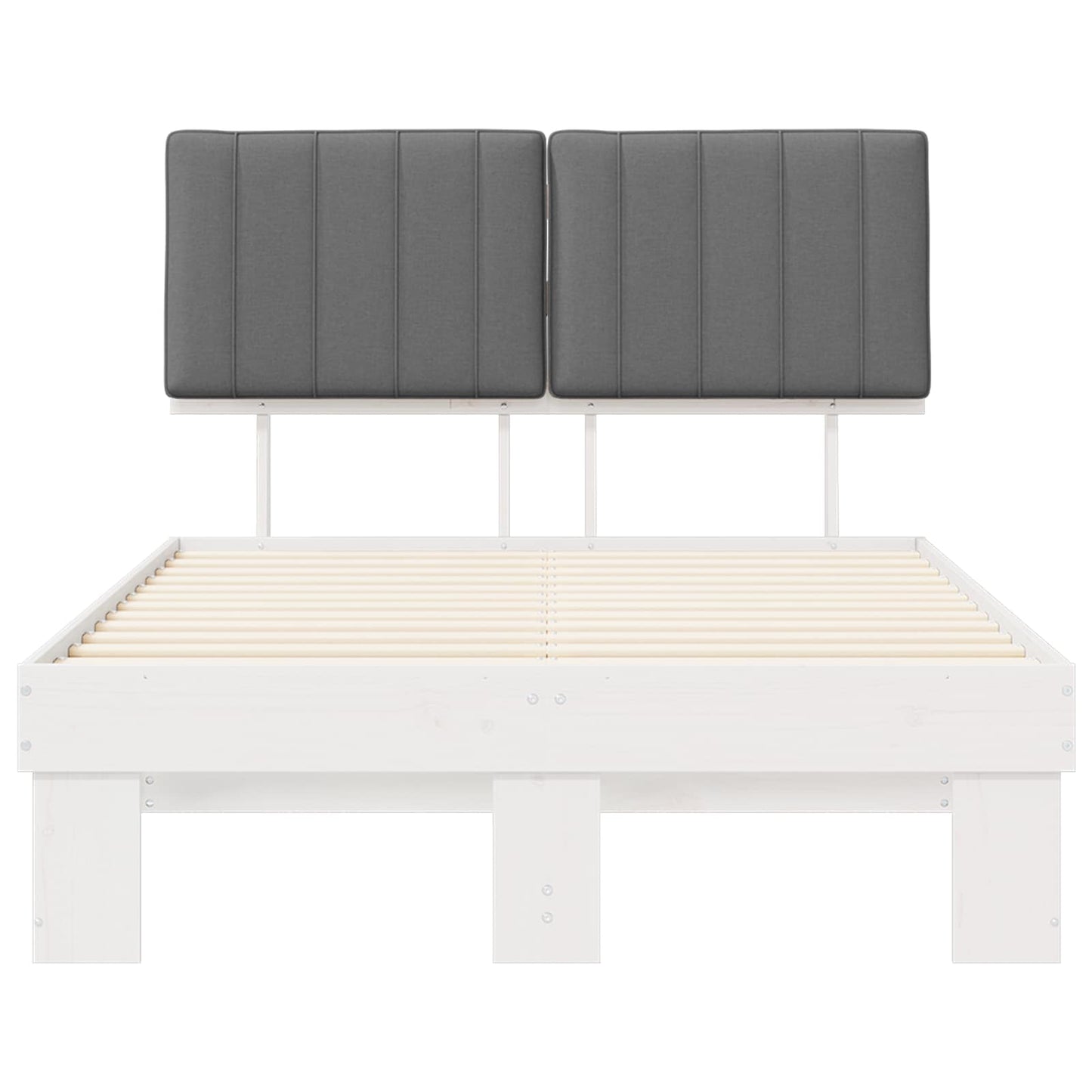 vidaXL Σκελετός Κρεβατιού με Επενδεδυμένο Κεφαλάρι Ανοιχτό γκρι