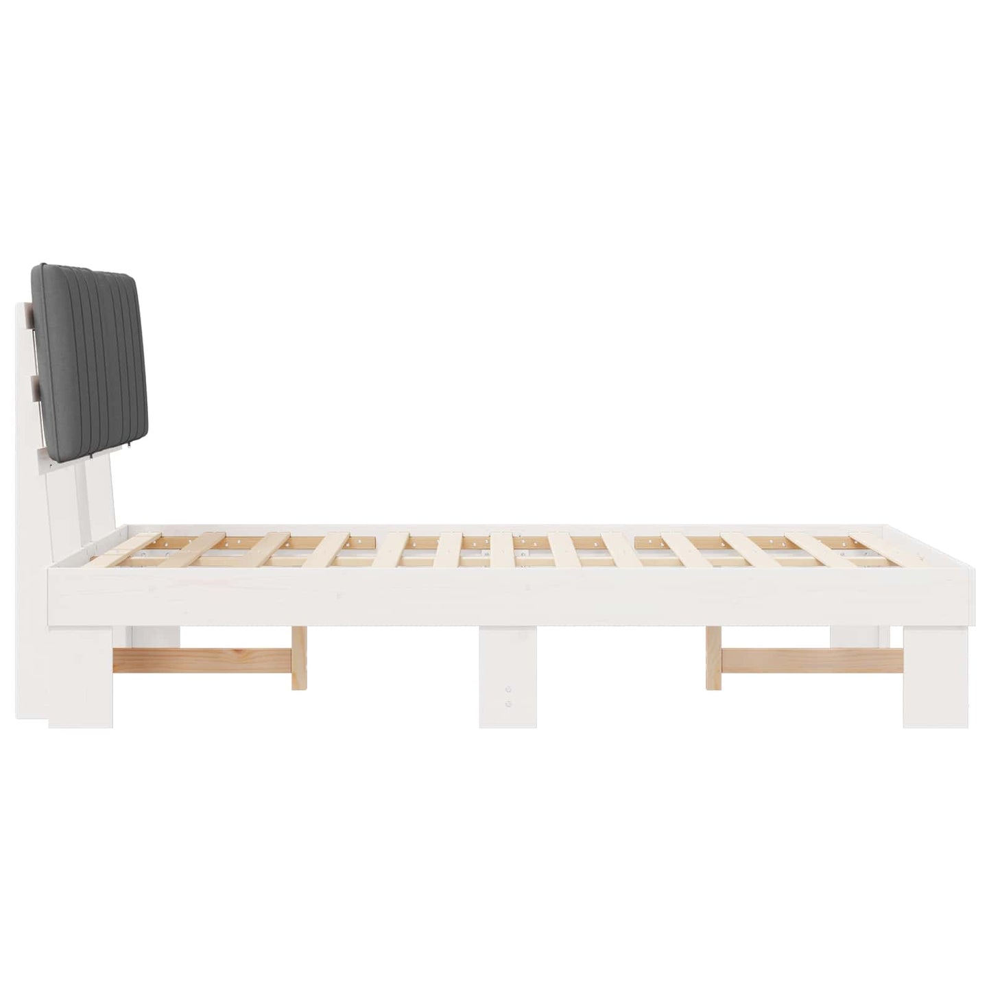 vidaXL Σκελετός Κρεβατιού με Επενδεδυμένο Κεφαλάρι Ανοιχτό γκρι