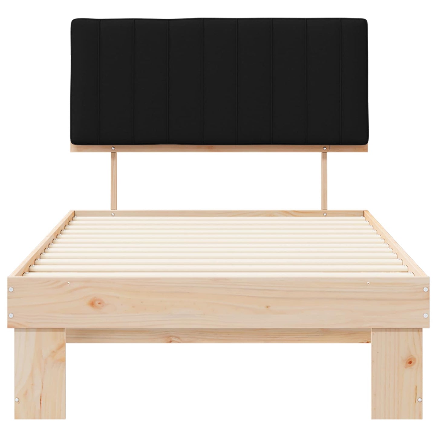 vidaXL Σκελετός Κρεβατιού με Επενδεδυμένο Κεφαλάρι Μαύρο 100 x 200 cm