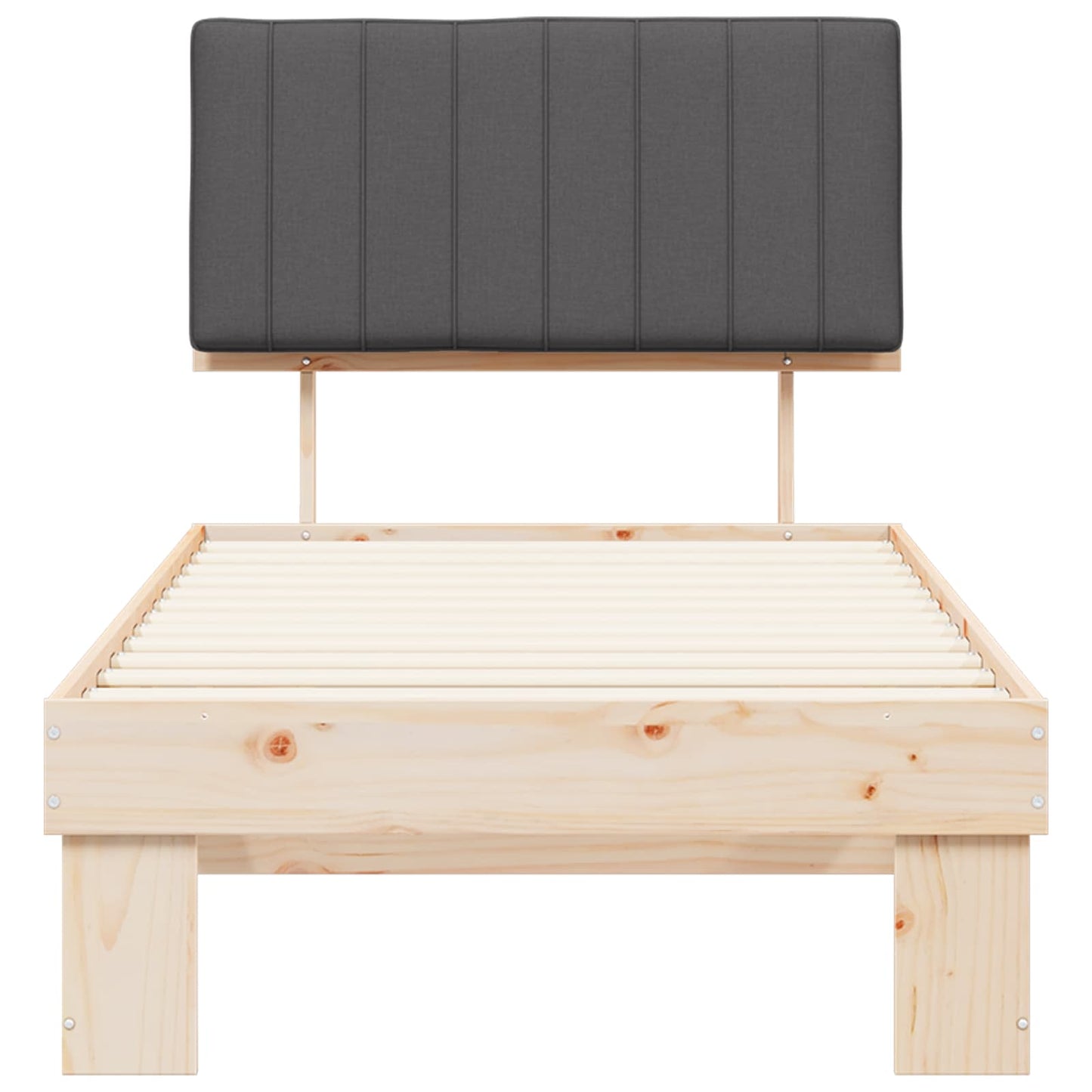 vidaXL Σκελετός Κρεβατιού με Επενδεδυμένο Κεφαλάρι Σκούρο Γκρι