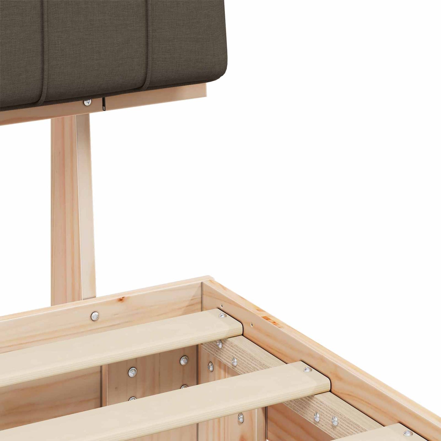 vidaXL Σκελετός Κρεβατιού με Επενδεδυμένο Κεφαλάρι Taupe 80 x 200 cm