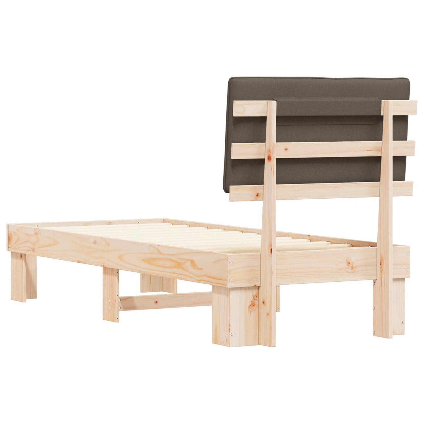 vidaXL Σκελετός Κρεβατιού με Επενδεδυμένο Κεφαλάρι Taupe 80 x 200 cm