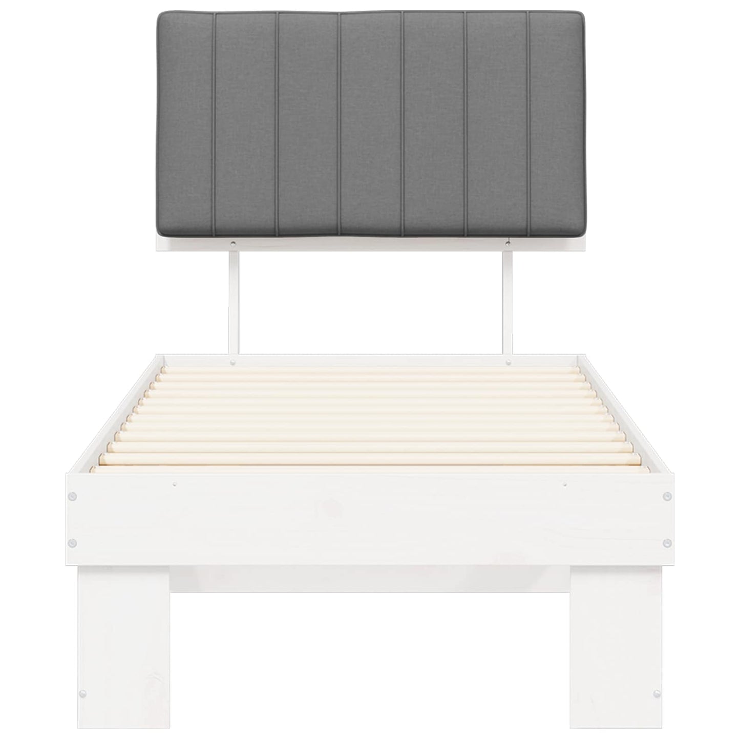 vidaXL Σκελετός Κρεβατιού με Επενδεδυμένο Κεφαλάρι Ανοιχτό γκρι