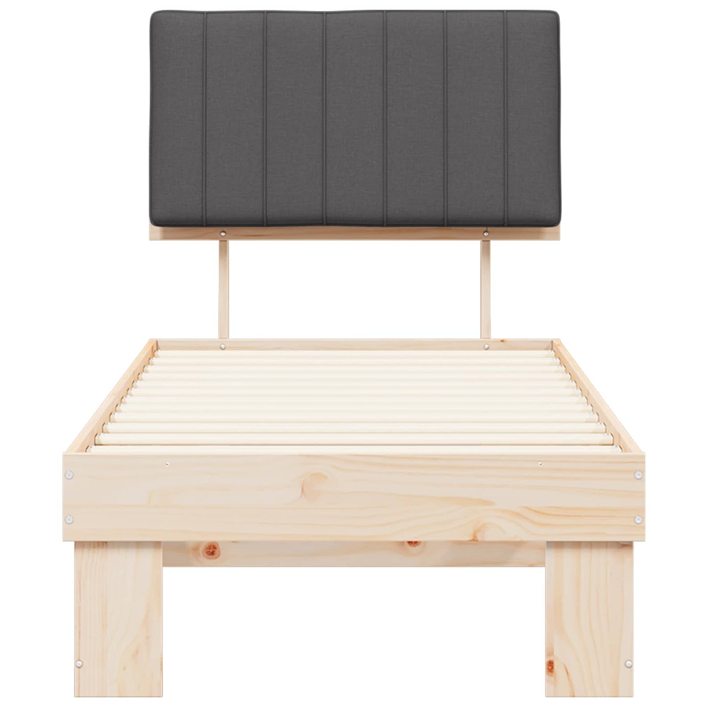 vidaXL Σκελετός Κρεβατιού με Επενδεδυμένο Κεφαλάρι Σκούρο Γκρι