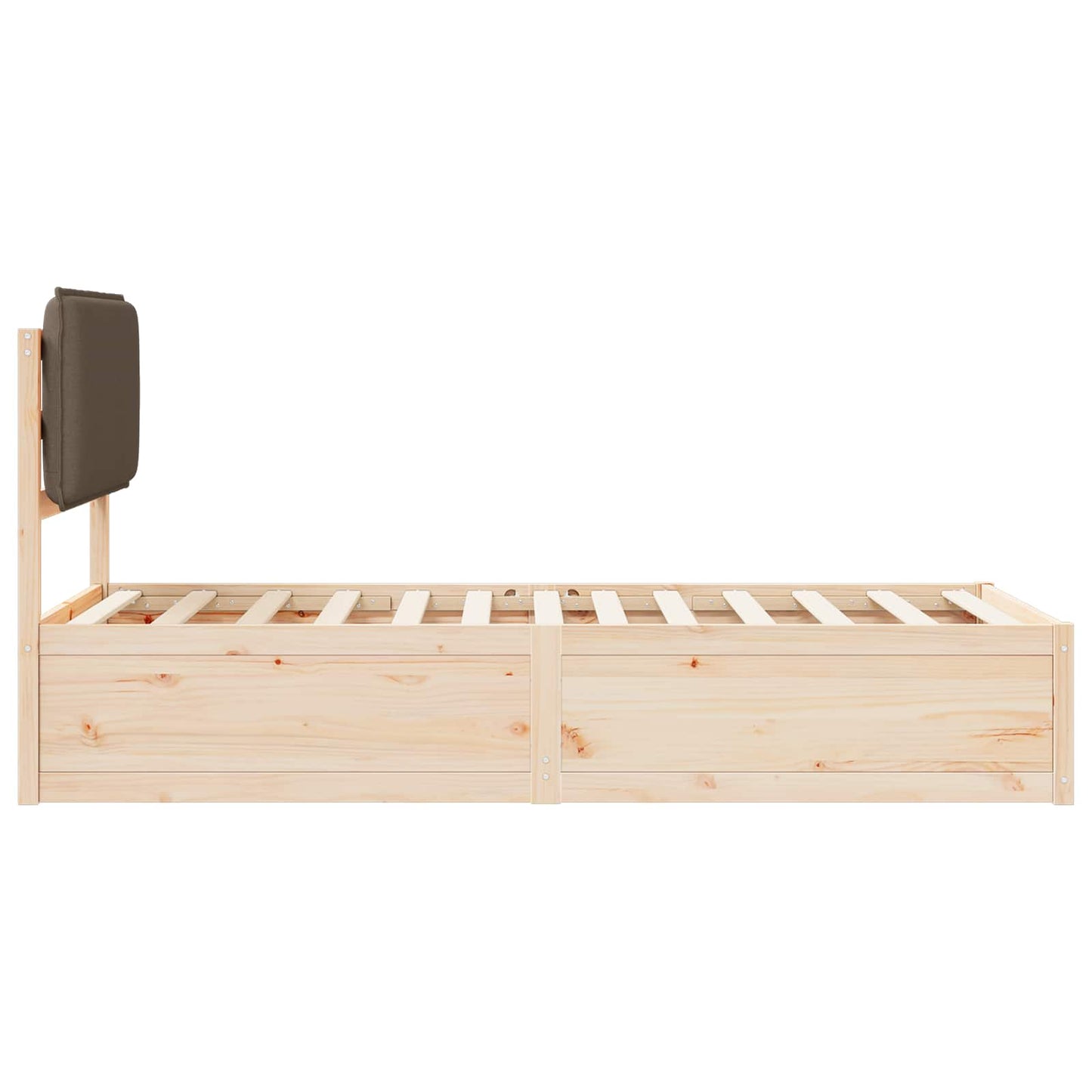 vidaXL Σκελετός Κρεβατιού με Επενδεδυμένο Κεφαλάρι Taupe 100 x 200 cm