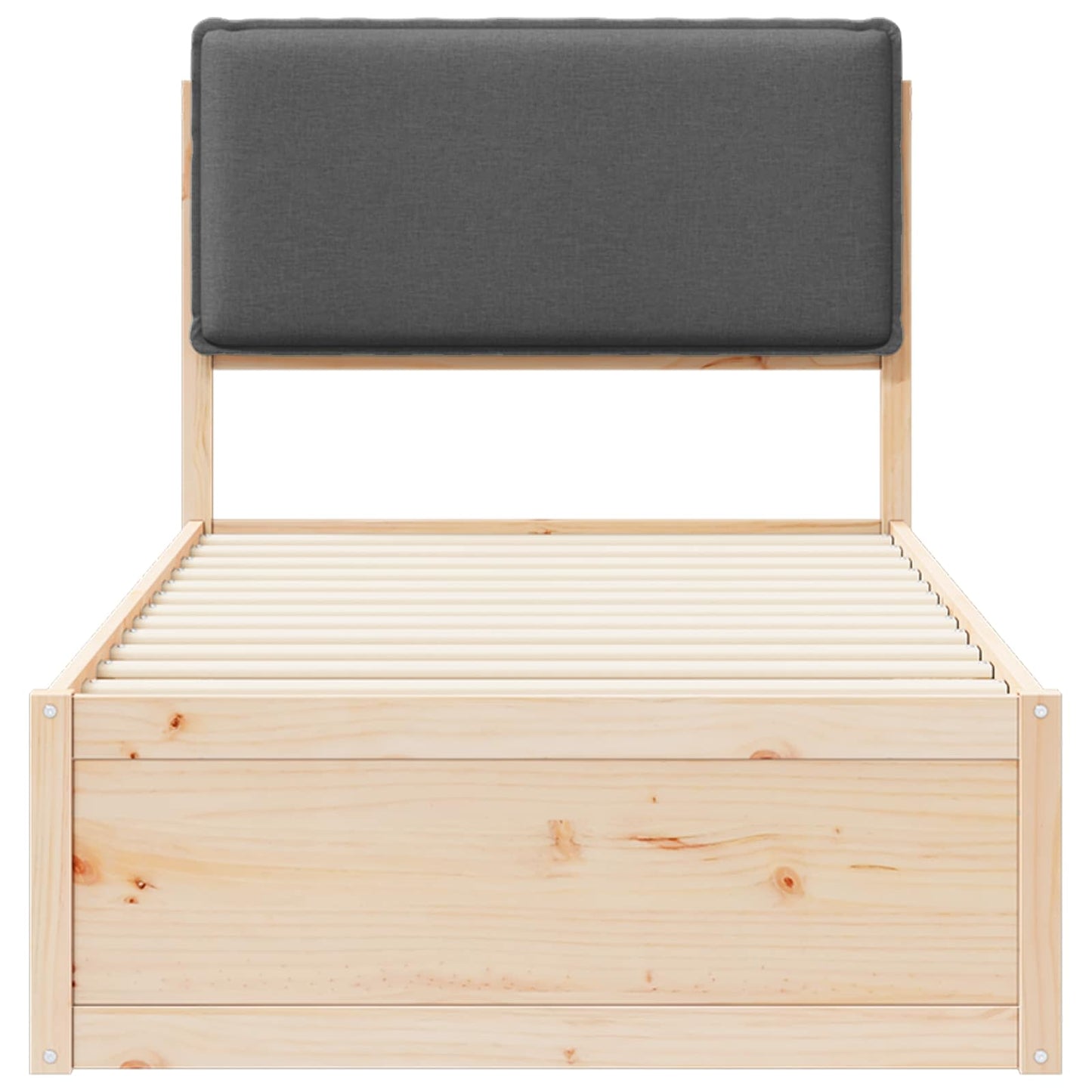 vidaXL Σκελετός Κρεβατιού με Επενδεδυμένο Κεφαλάρι Σκούρο Γκρι