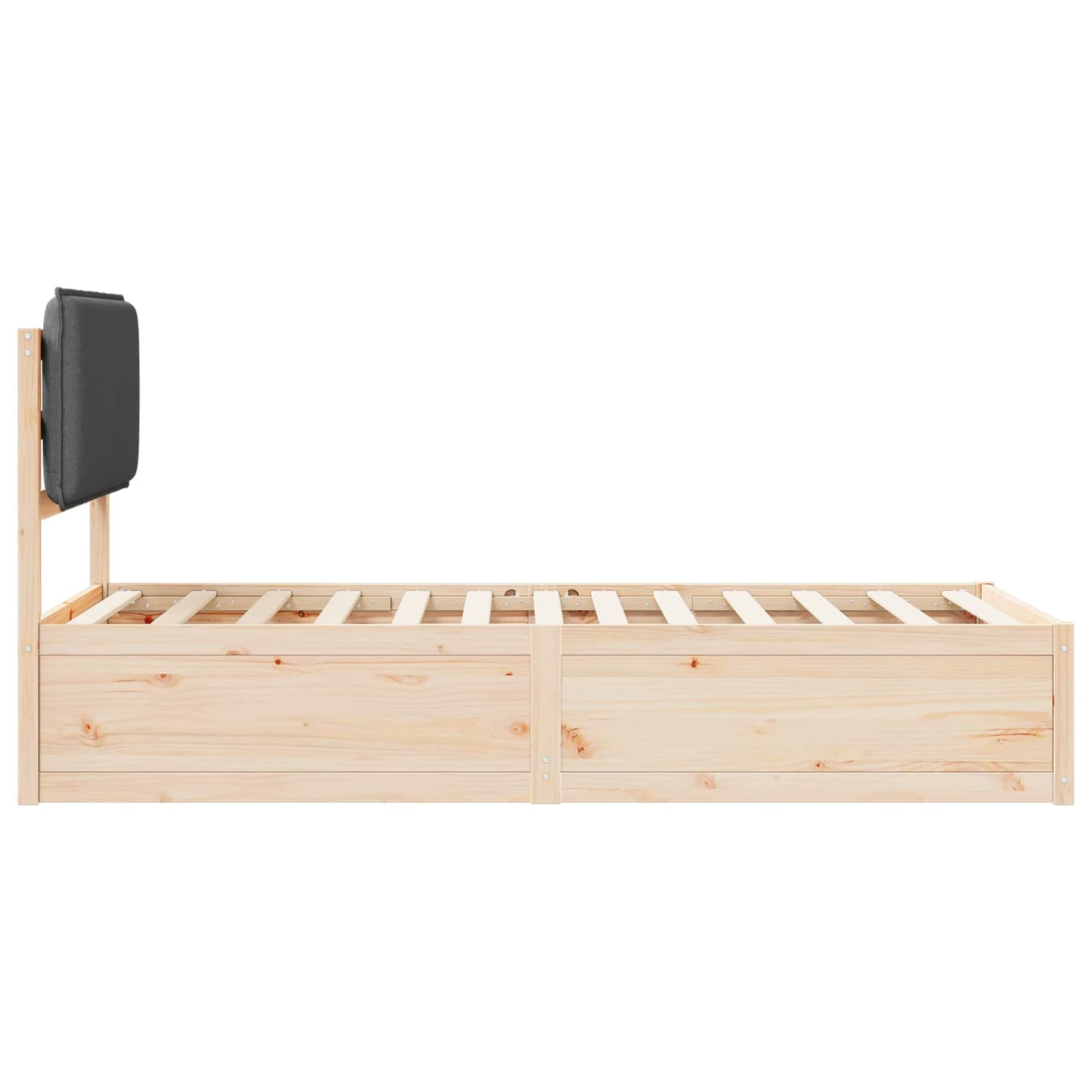 vidaXL Σκελετός Κρεβατιού με Επενδεδυμένο Κεφαλάρι Σκούρο Γκρι