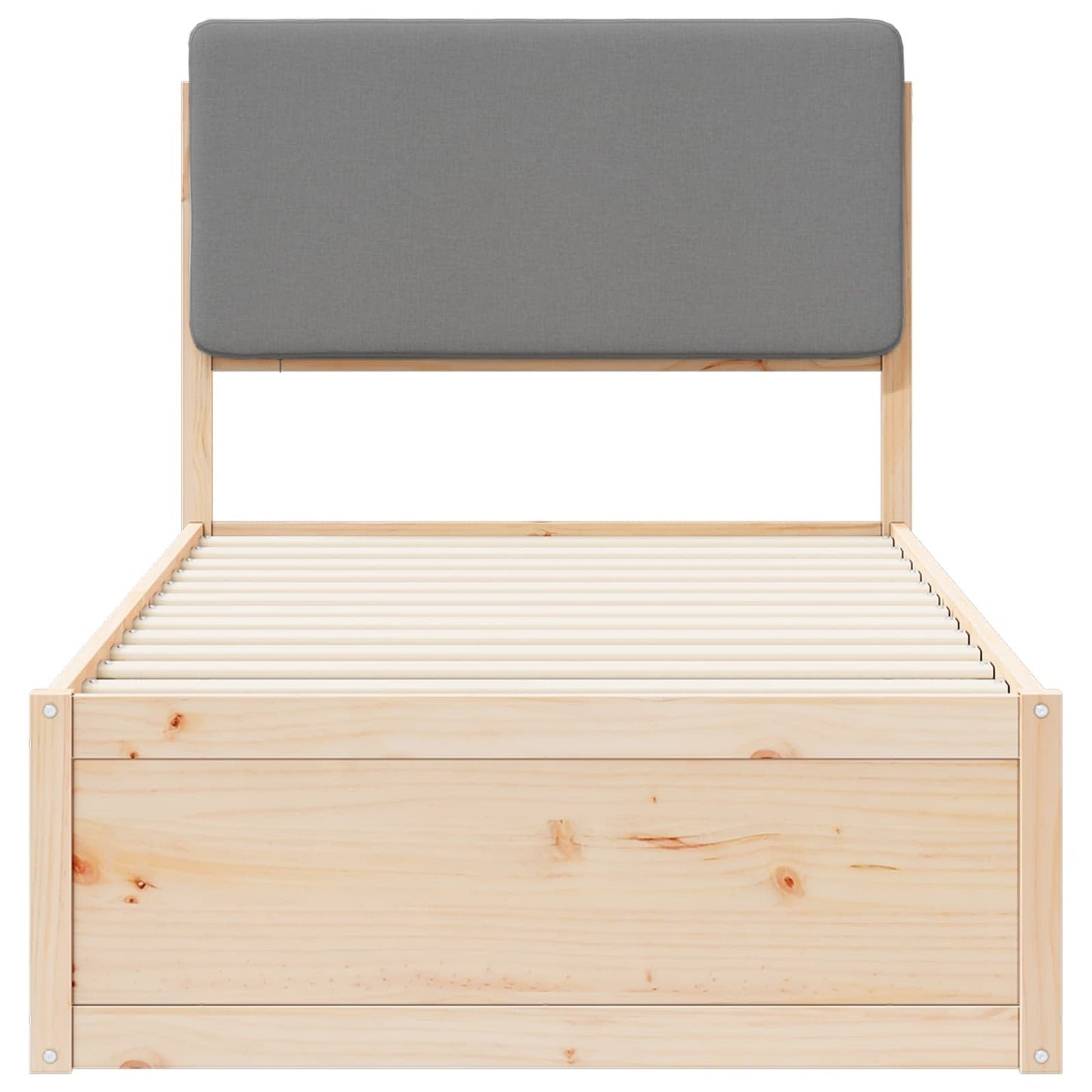 vidaXL Σκελετός Κρεβατιού με Επενδεδυμένο Κεφαλάρι Ανοιχτό γκρι