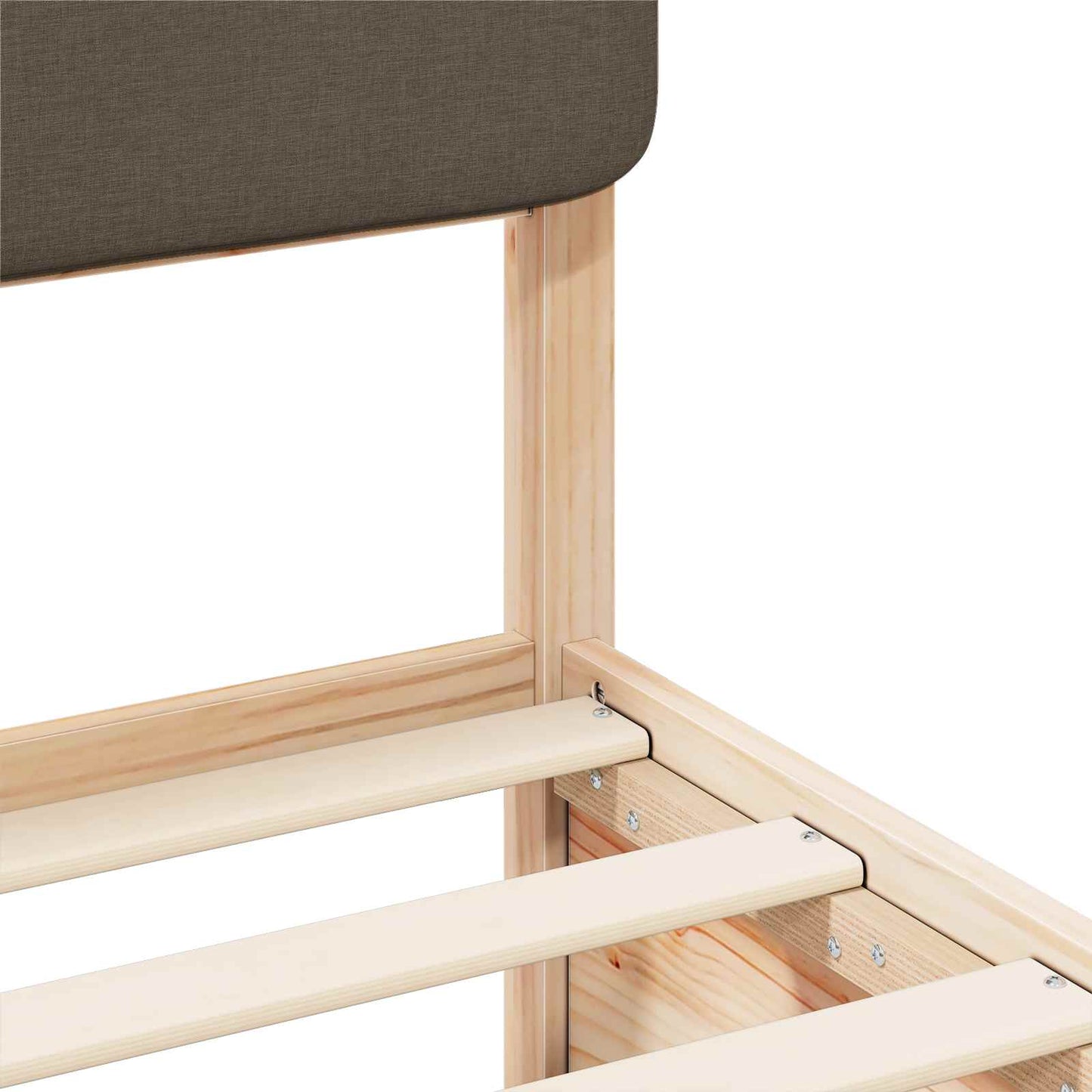 vidaXL Σκελετός Κρεβατιού με Επενδεδυμένο Κεφαλάρι Taupe 80 x 200 cm