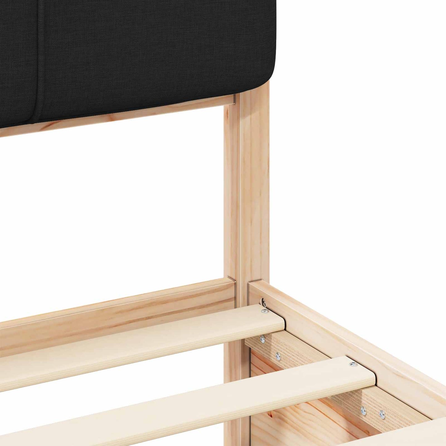 vidaXL Σκελετός Κρεβατιού με Επενδεδυμένο Κεφαλάρι Μαύρο 100 x 200 cm