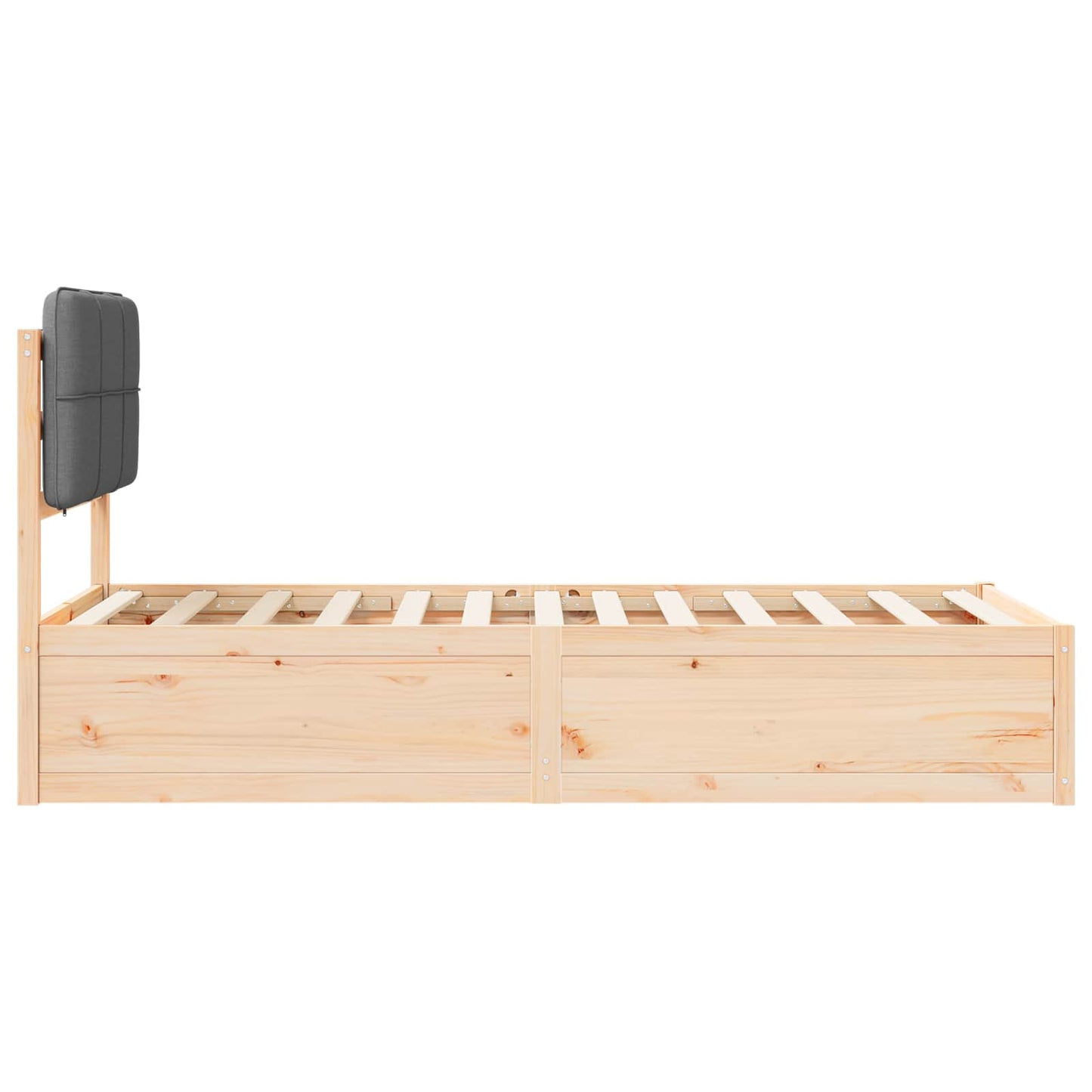 vidaXL Σκελετός Κρεβατιού με Επενδεδυμένο Κεφαλάρι Σκούρο Γκρι