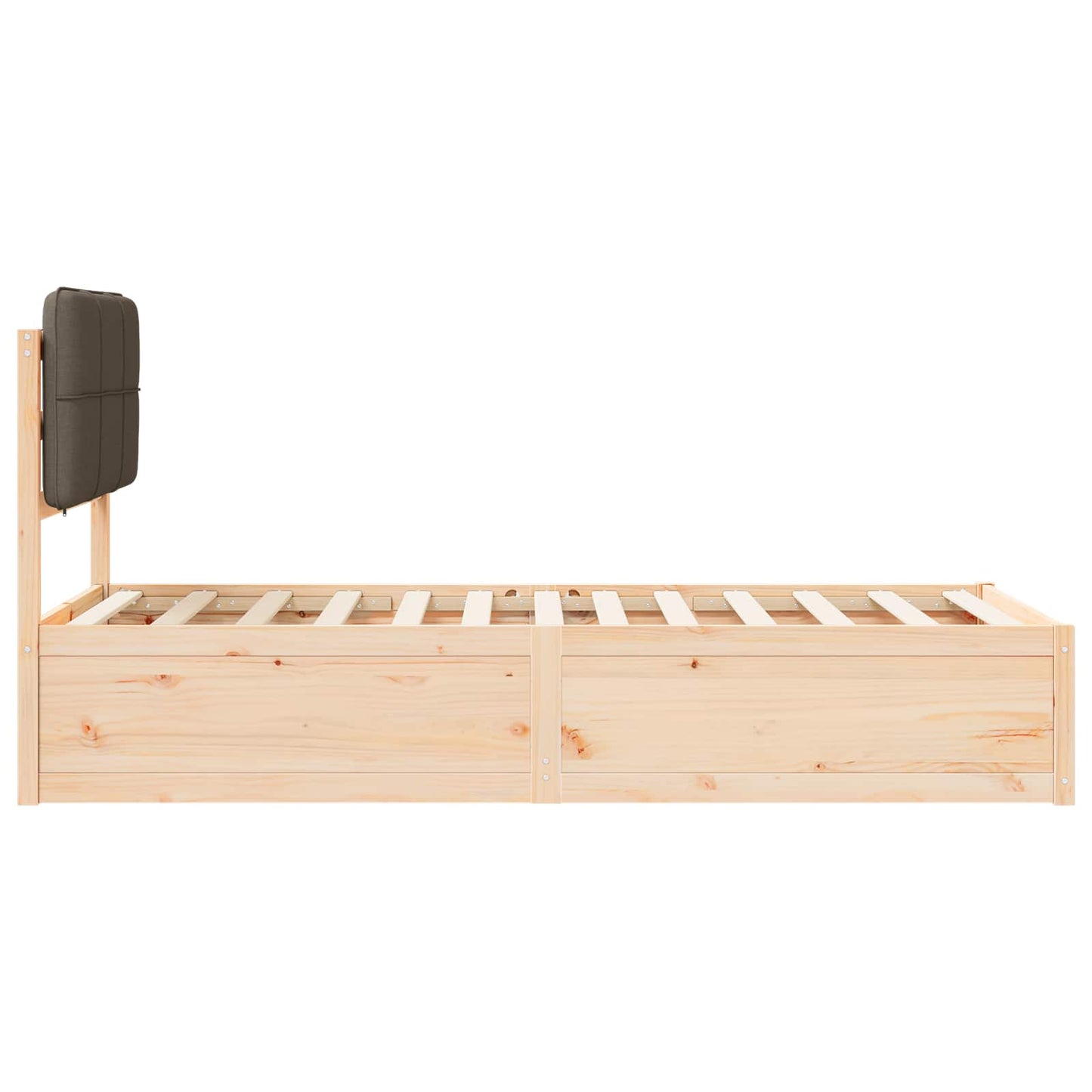 vidaXL Σκελετός Κρεβατιού με Επενδεδυμένο Κεφαλάρι Taupe 90 x 200 cm