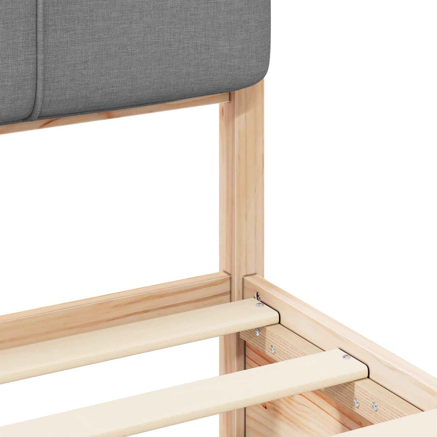 vidaXL Σκελετός Κρεβατιού με Επενδεδυμένο Κεφαλάρι Ανοιχτό γκρι