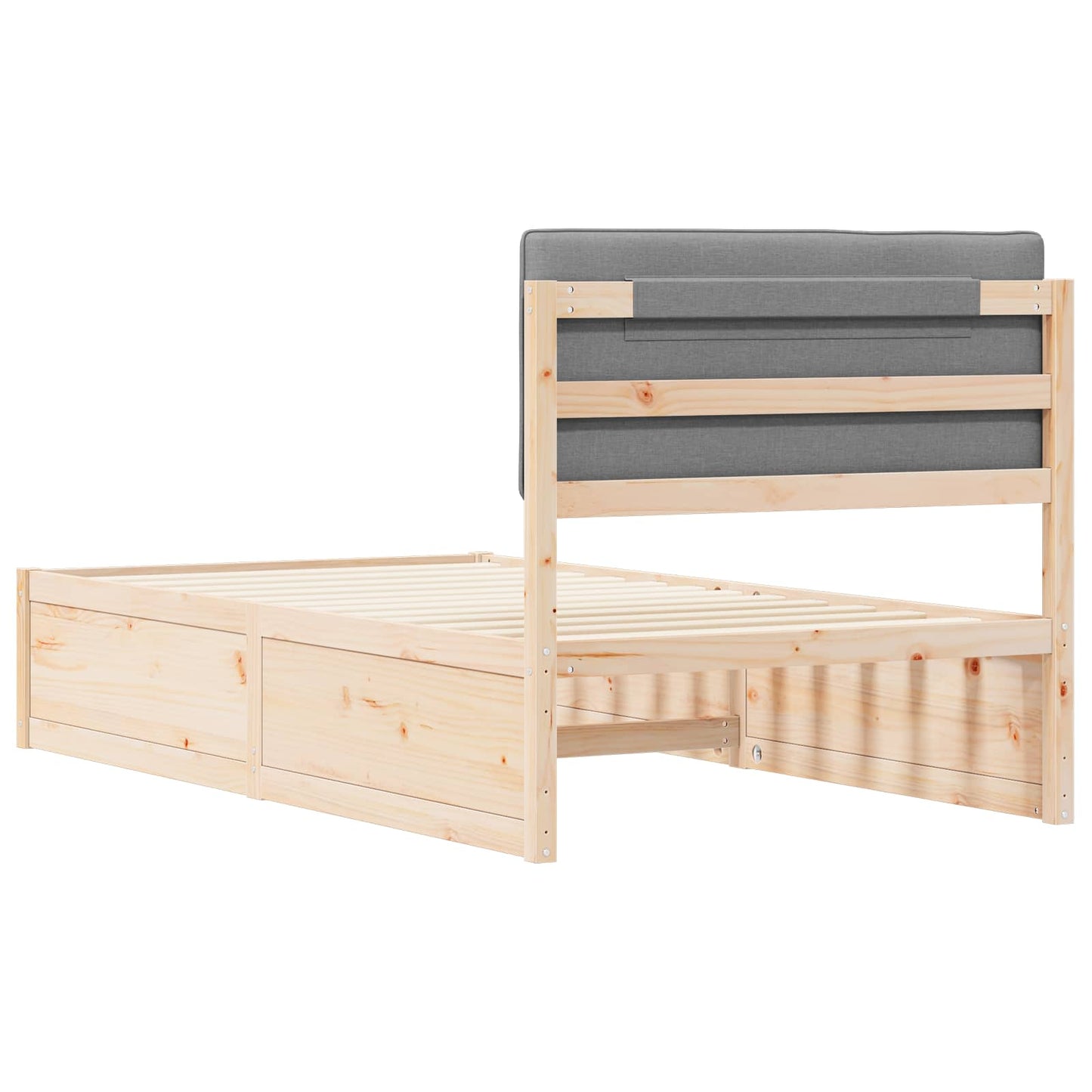 vidaXL Σκελετός Κρεβατιού με Επενδεδυμένο Κεφαλάρι Ανοιχτό γκρι