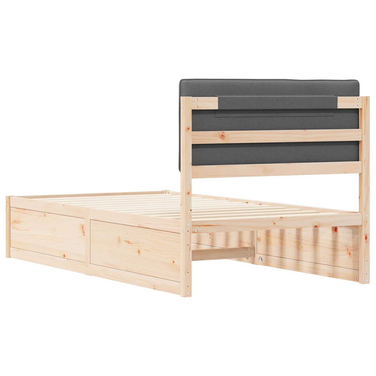 vidaXL Σκελετός Κρεβατιού με Επενδεδυμένο Κεφαλάρι Σκούρο Γκρι